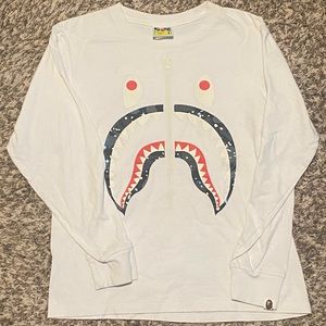 Bape Space Shark Long Sleeve T-shirt White Size S